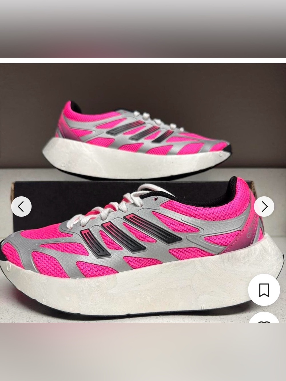 adidas Women’s Hot Pink and Silver Athletic Platform Sneakers size 8